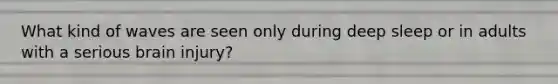 What kind of waves are seen only during deep sleep or in adults with a serious brain injury?