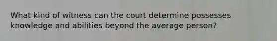 What kind of witness can the court determine possesses knowledge and abilities beyond the average person?