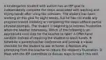 A kindergarten student with autism has an IEP goal to independently complete the steps associated with washing and drying hands after using the restroom. The student has been working on this goal for eight weeks, but he has not made any progress toward initiating or completing the steps without partial physical prompts. The student is beginning to express frustration when the teacher intervenes. Which of the following is an appropriate next step for the teacher to take? A Offer hand sanitizer instead of requiring the student to wash hands. B Schedule a parent/teacher conference and provide a visual checklist for the student to use at home. C Remove any prompting from the teacher to reduce the student's frustration. D Meet with the IEP committee to discuss ways to teach this skill.