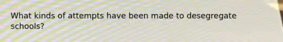 What kinds of attempts have been made to desegregate schools?