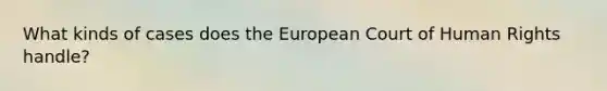 What kinds of cases does the European Court of Human Rights handle?