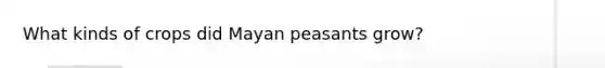 What kinds of crops did Mayan peasants grow?