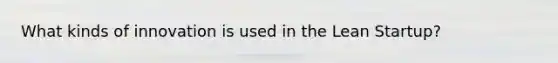 What kinds of innovation is used in the Lean Startup?