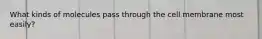 What kinds of molecules pass through the cell membrane most easily?
