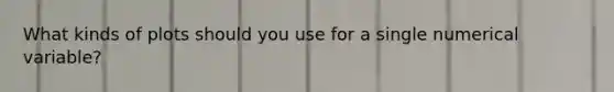 What kinds of plots should you use for a single numerical variable?