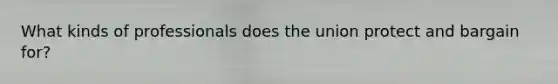 What kinds of professionals does the union protect and bargain for?