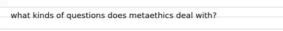 what kinds of questions does metaethics deal with?