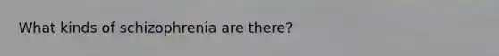 What kinds of schizophrenia are there?