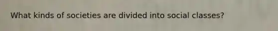 What kinds of societies are divided into social classes?