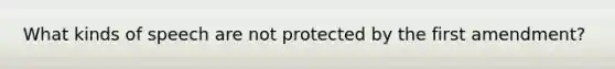 What kinds of speech are not protected by the first amendment?