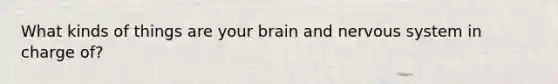 What kinds of things are your brain and nervous system in charge of?