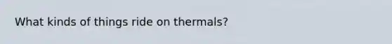 What kinds of things ride on thermals?