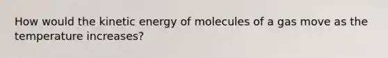 How would the kinetic energy of molecules of a gas move as the temperature increases?