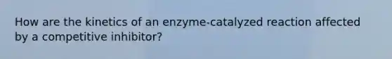 How are the kinetics of an enzyme-catalyzed reaction affected by a competitive inhibitor?