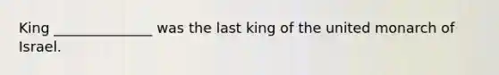 King ______________ was the last king of the united monarch of Israel.