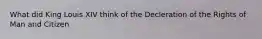 What did King Louis XIV think of the Decleration of the Rights of Man and Citizen