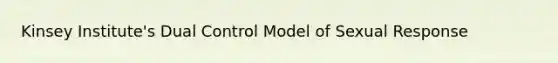 Kinsey Institute's Dual Control Model of Sexual Response