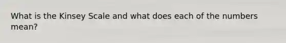 What is the Kinsey Scale and what does each of the numbers mean?