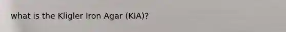 what is the Kligler Iron Agar (KIA)?