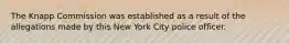 The Knapp Commission was established as a result of the allegations made by this New York City police officer.