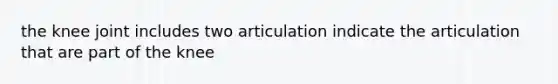 the knee joint includes two articulation indicate the articulation that are part of the knee