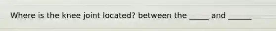 Where is the knee joint located? between the _____ and ______