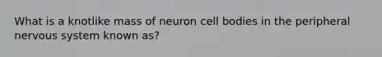 What is a knotlike mass of neuron cell bodies in the peripheral nervous system known as?