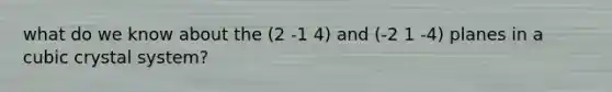 what do we know about the (2 -1 4) and (-2 1 -4) planes in a cubic crystal system?