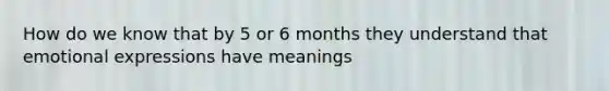 How do we know that by 5 or 6 months they understand that emotional expressions have meanings