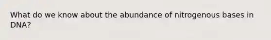 What do we know about the abundance of nitrogenous bases in DNA?