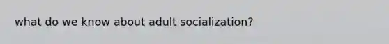 what do we know about adult socialization?