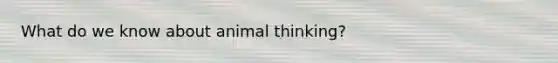 What do we know about animal thinking?