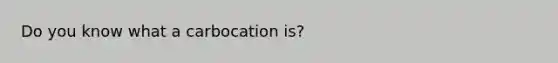 Do you know what a carbocation is?