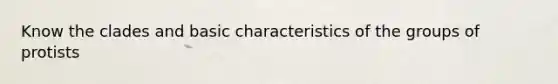 Know the clades and basic characteristics of the groups of protists