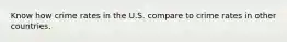 Know how crime rates in the U.S. compare to crime rates in other countries.