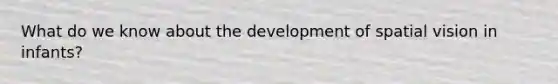 What do we know about the development of spatial vision in infants?