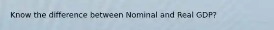 Know the difference between Nominal and Real GDP?