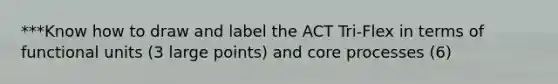 ***Know how to draw and label the ACT Tri-Flex in terms of functional units (3 large points) and core processes (6)