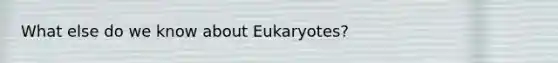 What else do we know about Eukaryotes?