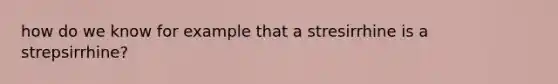 how do we know for example that a stresirrhine is a strepsirrhine?