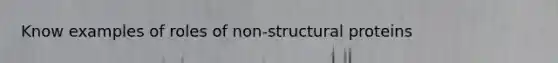 Know examples of roles of non-structural proteins