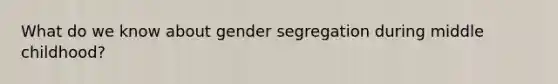 What do we know about gender segregation during middle childhood?