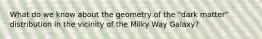 What do we know about the geometry of the "dark matter" distribution in the vicinity of the Milky Way Galaxy?