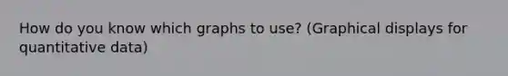 How do you know which graphs to use? (Graphical displays for quantitative data)