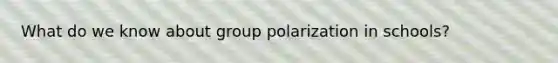 What do we know about group polarization in schools?