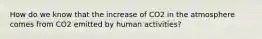 How do we know that the increase of CO2 in the atmosphere comes from CO2 emitted by human activities?