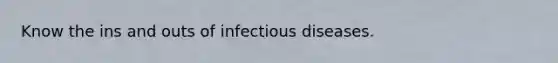 Know the ins and outs of infectious diseases.