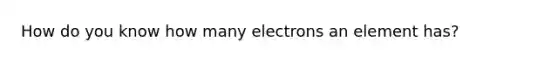 How do you know how many electrons an element has?