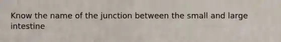 Know the name of the junction between the small and large intestine