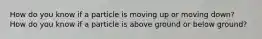 How do you know if a particle is moving up or moving down? How do you know if a particle is above ground or below ground?